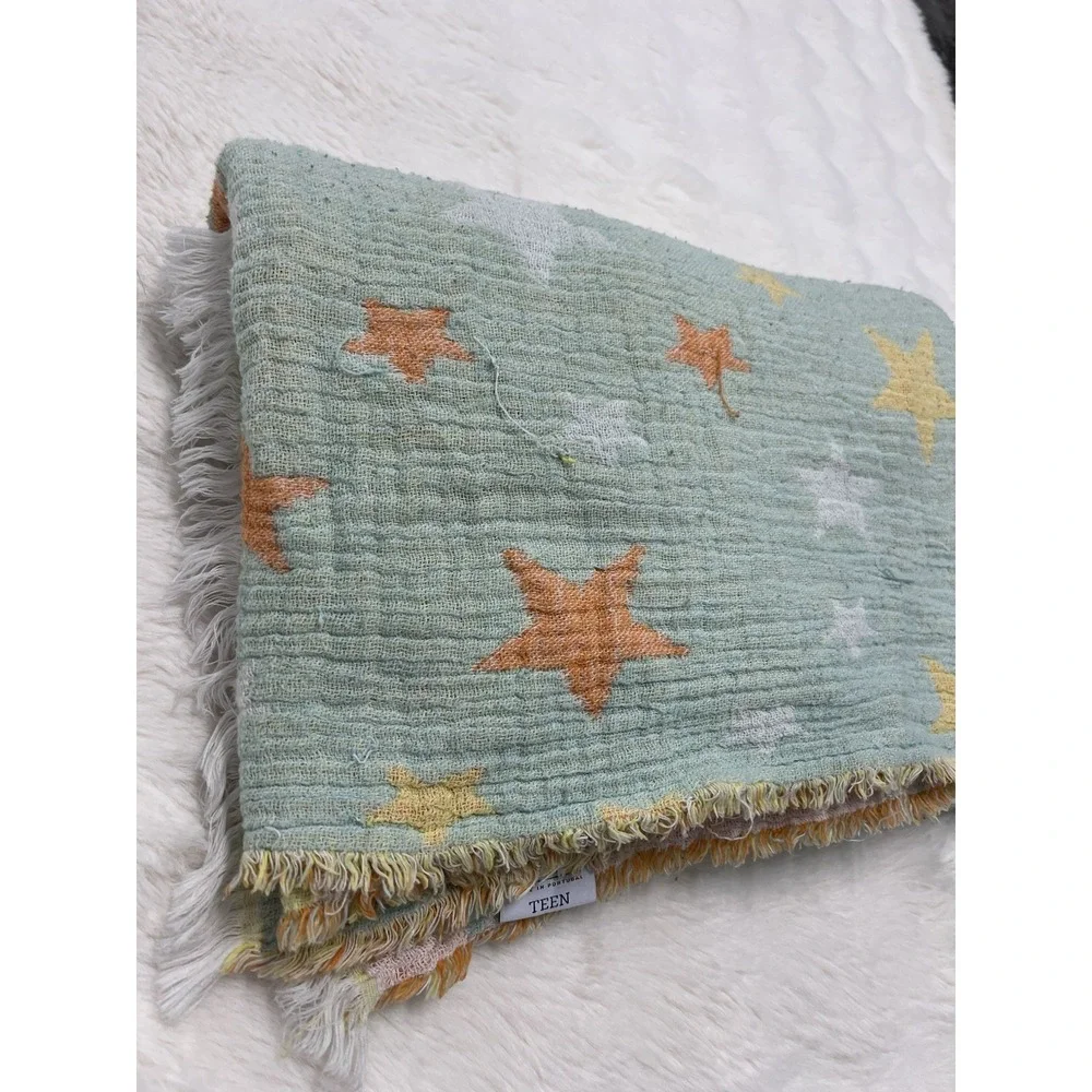 inup home Teen Made In Portugal Star Blanket Blue Orange Yellow